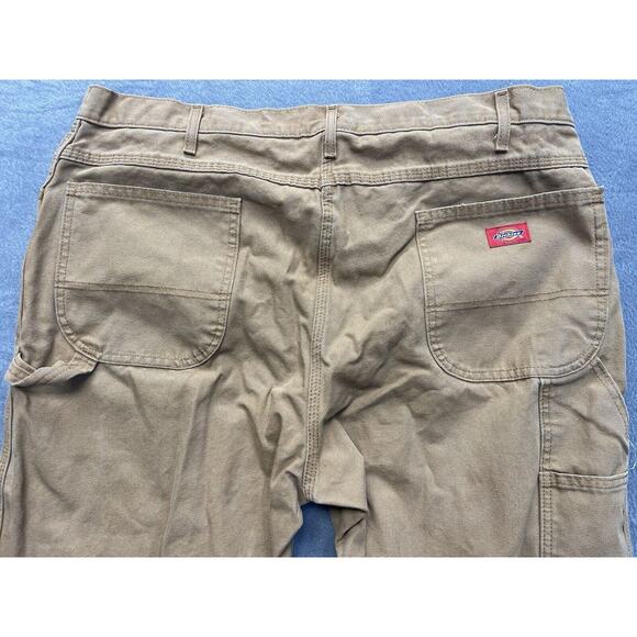 Dickies Carpenter Pants Men's 40x32 Brown Canvas Work Wear Distressed - Picture 6 of 7